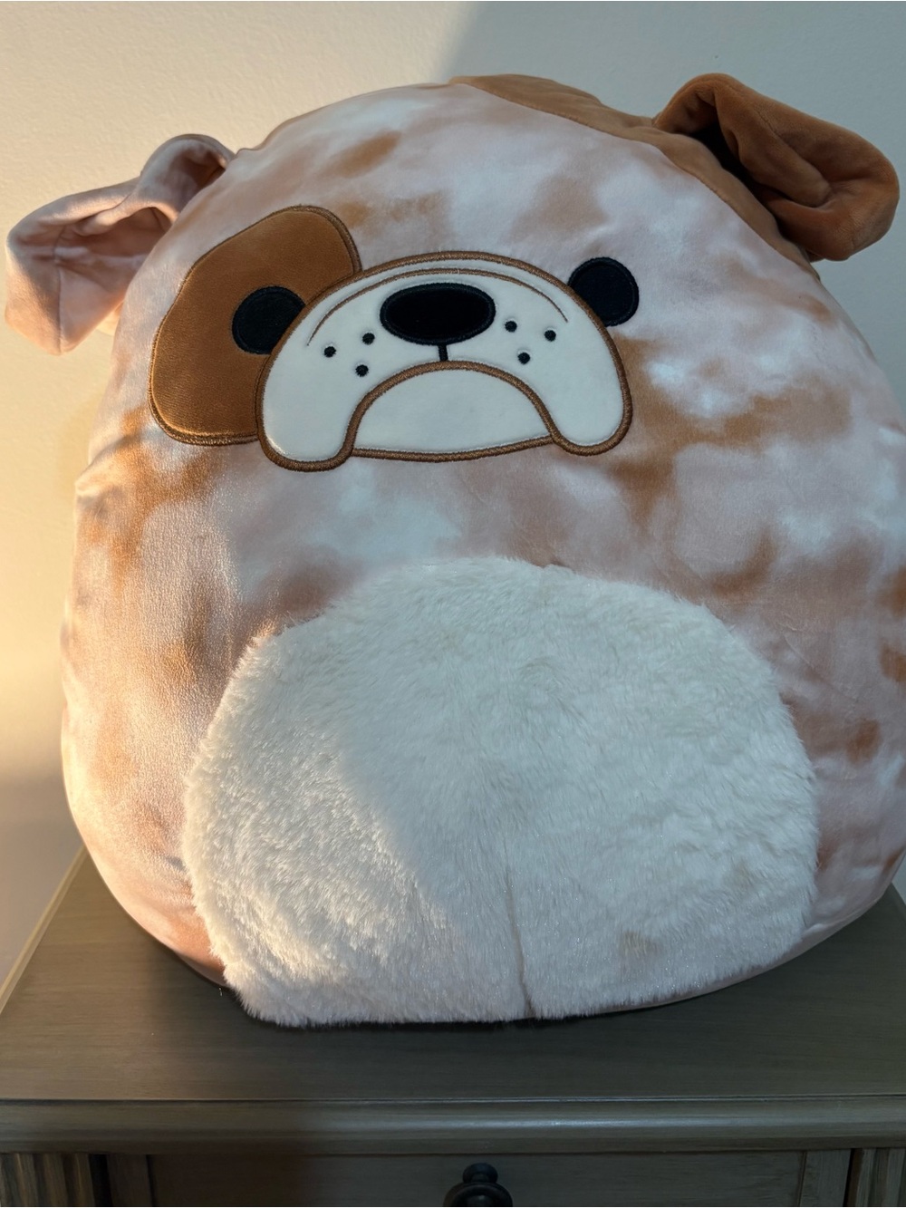 Squishmallows Bronk Brown and White Bulldog Plush Large